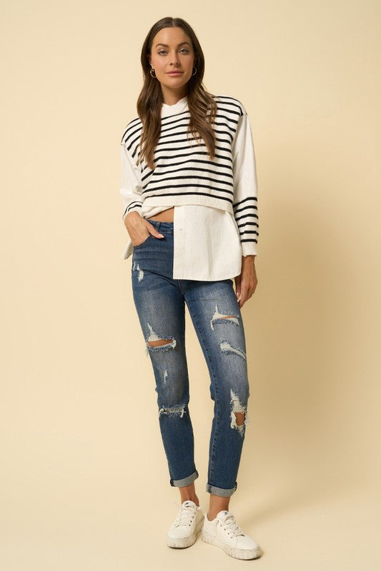 Destroyed Boyfriend Jeans - Sleekdenim.com