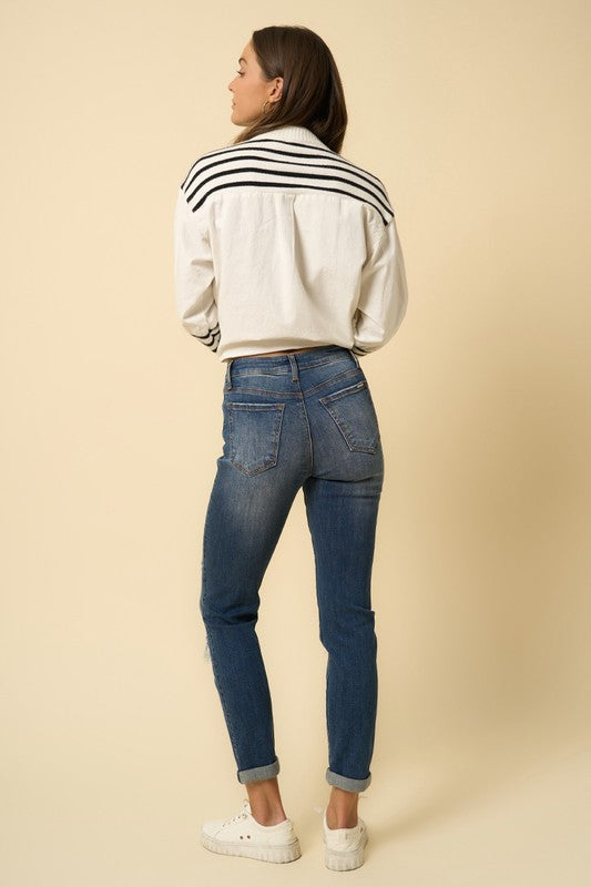 Destroyed Boyfriend Jeans - Sleekdenim.com