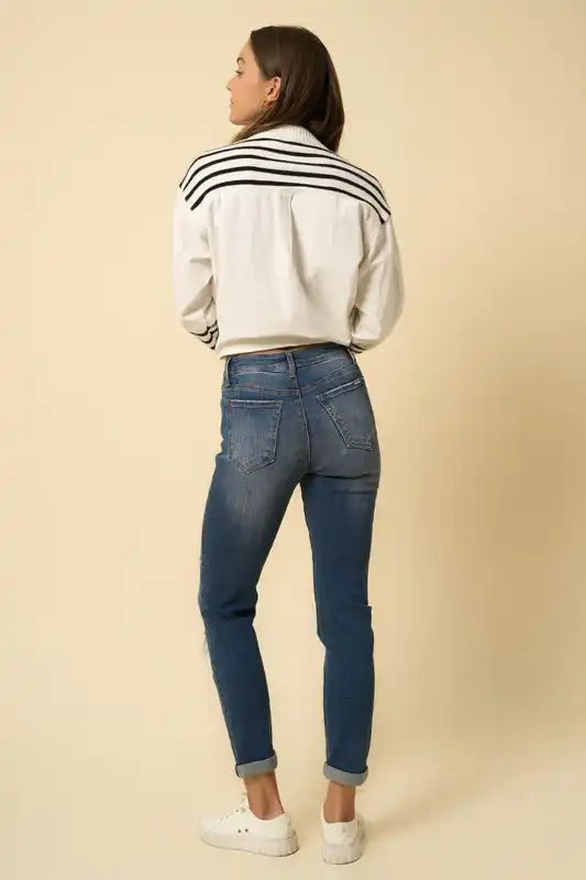 Denim Lab USA Destroyed Boyfriend Jeans - Sleekdenim.com