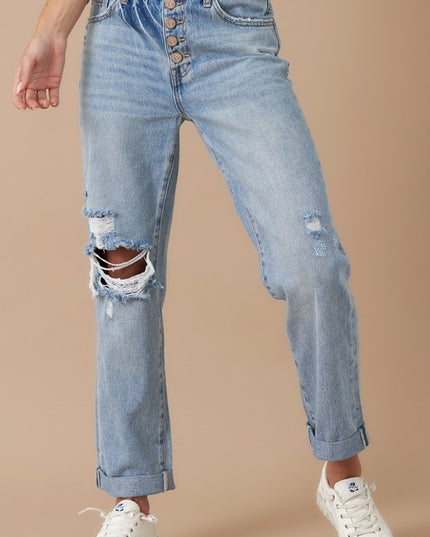 Rolled Up Boyfriend Jeans - Sleekdenim.com
