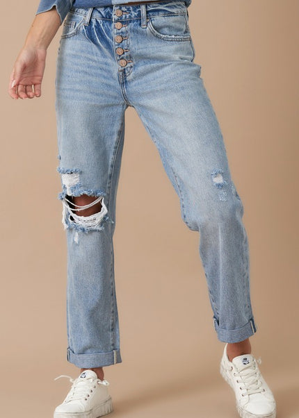 Rolled Up Boyfriend Jeans - Sleekdenim.com