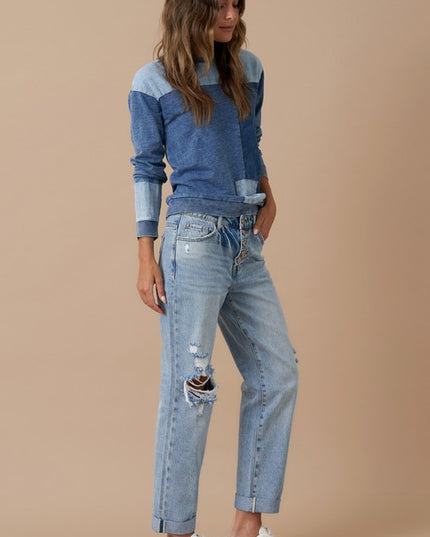 Rolled Up Boyfriend Jeans - Sleekdenim.com