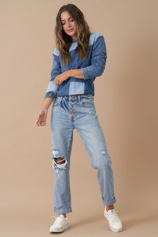Rolled Up Boyfriend Jeans - Sleekdenim.com