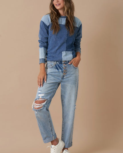 Rolled Up Boyfriend Jeans - Sleekdenim.com