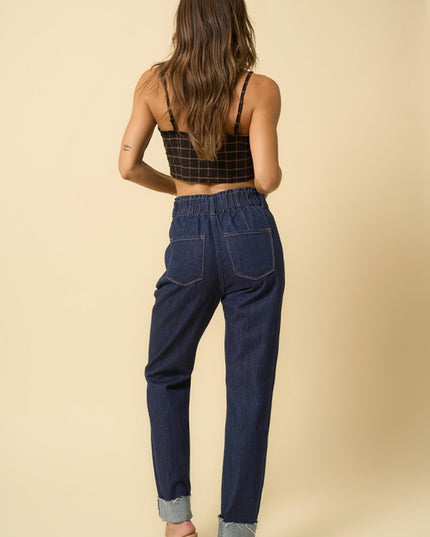 Super High Rise Roll Up Slouch Jeans - Sleekdenim.com