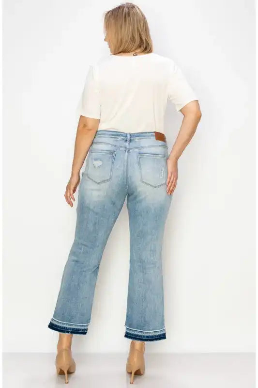 Artemis Vintage AT1004M-P PLUS - HIGH RISE ANKLE STRAIGHT JEANS - Sleekdenim.com
