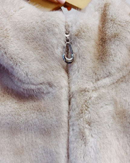 Real Feel Faux Mink Fur Hooded Vest - Sleekdenim.com