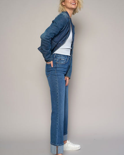 HIGH RISE CUFFED CROP BOOT - Sleekdenim.com