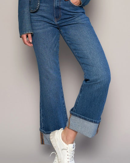 HIGH RISE CUFFED CROP BOOT - Sleekdenim.com