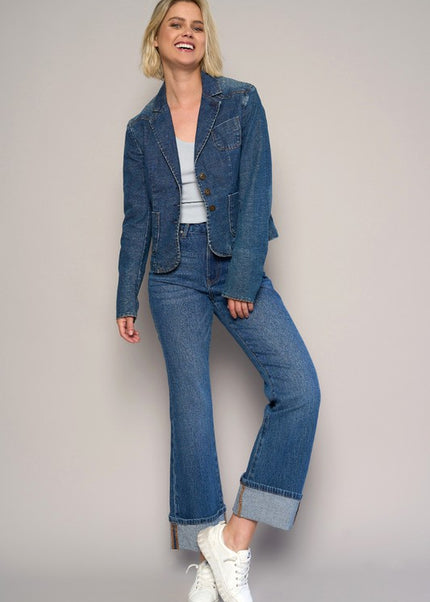 HIGH RISE CUFFED CROP BOOT - Sleekdenim.com