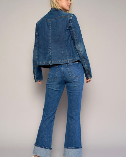 HIGH-RISE CUFFED CROP BOOT JEANS - Sleekdenim.com