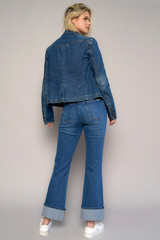 HIGH-RISE CUFFED CROP BOOT JEANS - Sleekdenim.com