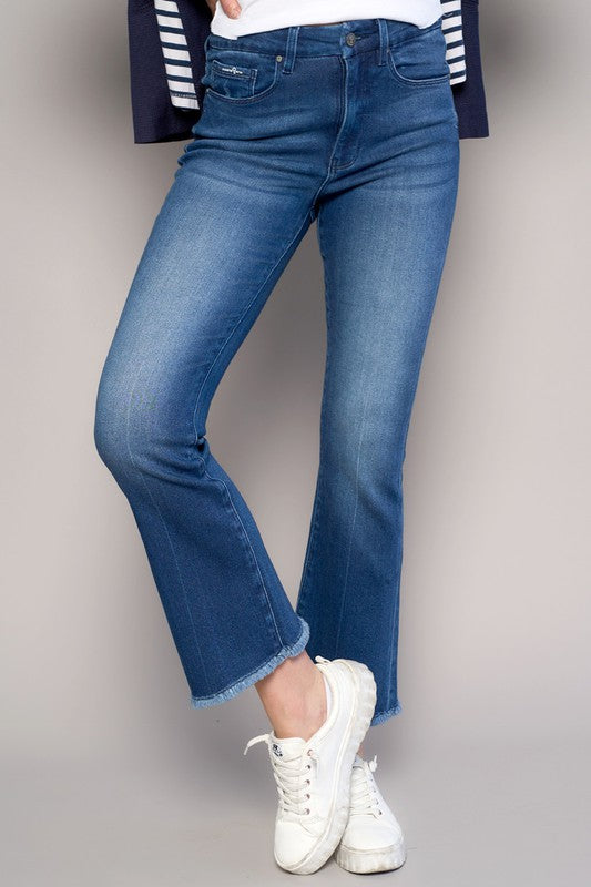 HIGH RISE CROP BOOT JEANS - Sleekdenim.com