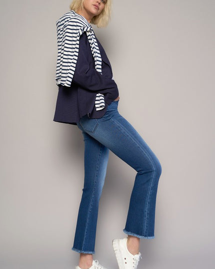 HIGH RISE CROP BOOT JEANS - Sleekdenim.com