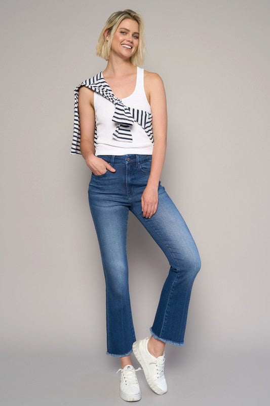 HIGH RISE CROP BOOT JEANS - Sleekdenim.com
