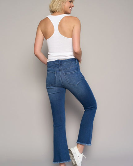 HIGH RISE CROP BOOT JEANS - Sleekdenim.com
