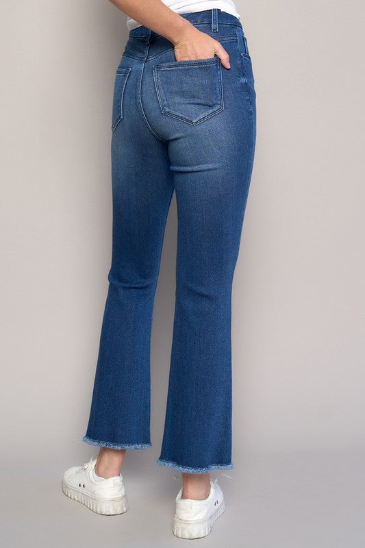 HIGH RISE CROP BOOT JEANS - Sleekdenim.com