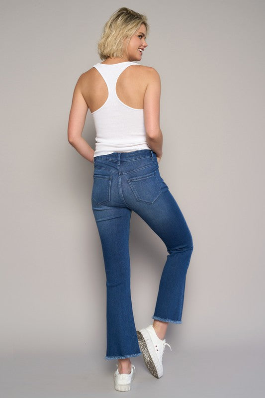 HIGH RISE CROP BOOT JEANS - Sleekdenim.com