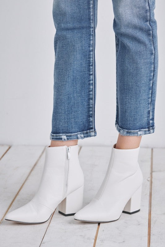 AT1088STM High Rise Stretch Ankle Straight Jeans - Sleekdenim.com