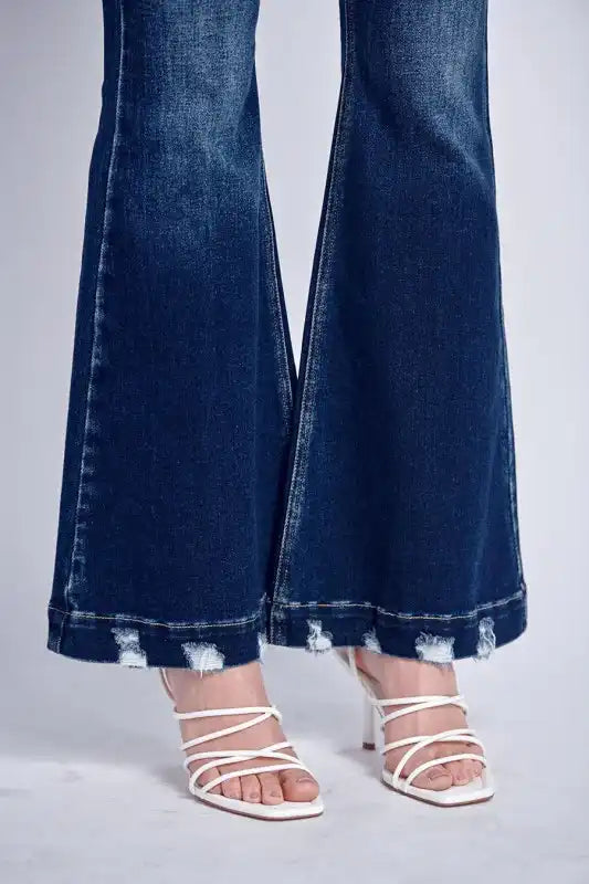 Artemis Vintage AT1017FLD Mid Rise Stretch Super Flare Jeans - Sleekdenim.com