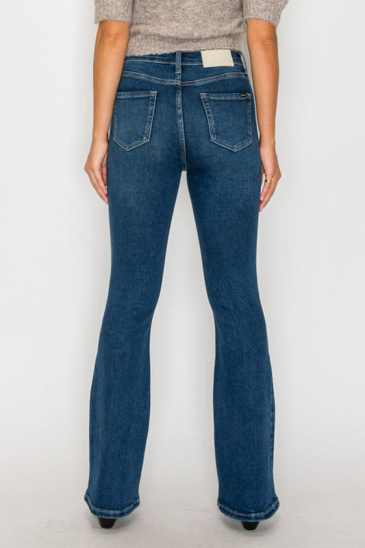 AT20004D - TUMMY CONTROL HIGH RISE BOOTCUT JEANS * - Sleekdenim.com