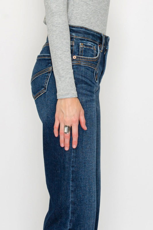 AT1029STD - High Rise Ankle Straight Jeans - Weste - Sleekdenim.com