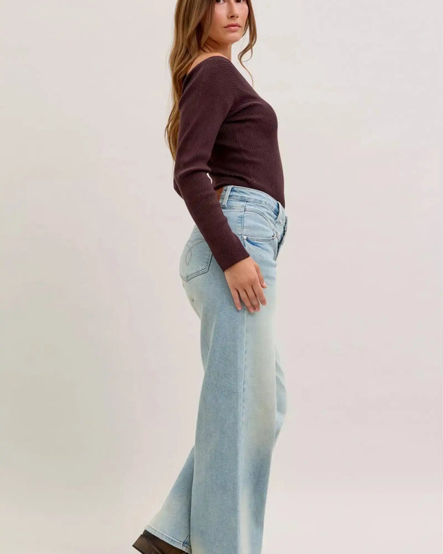 Judy Blue High Waist Column Straight Jeans - Sleekdenim.com