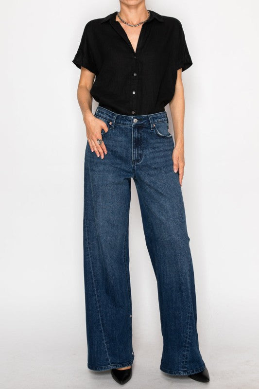 AT2108WDD - High Rise A-Wide Jeans - Sleekdenim.com