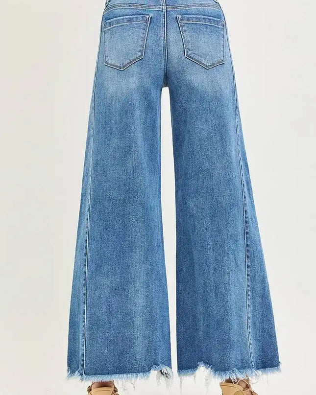 RISEN High Rise Ankle Wide Jeans - Sleekdenim.com