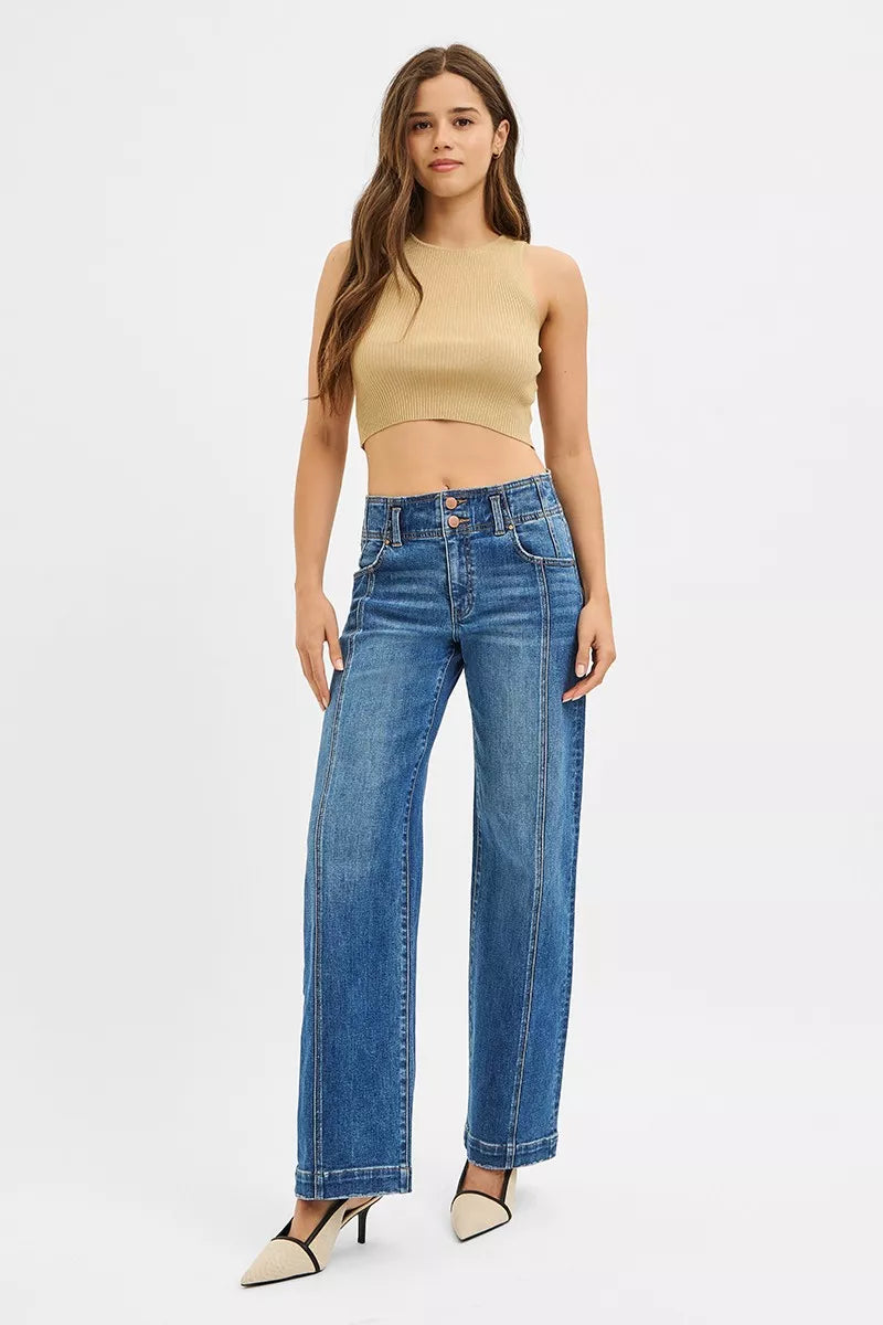 RISEN Mid Rise Fit Wide Baggy Jeans - Sleekdenim.com