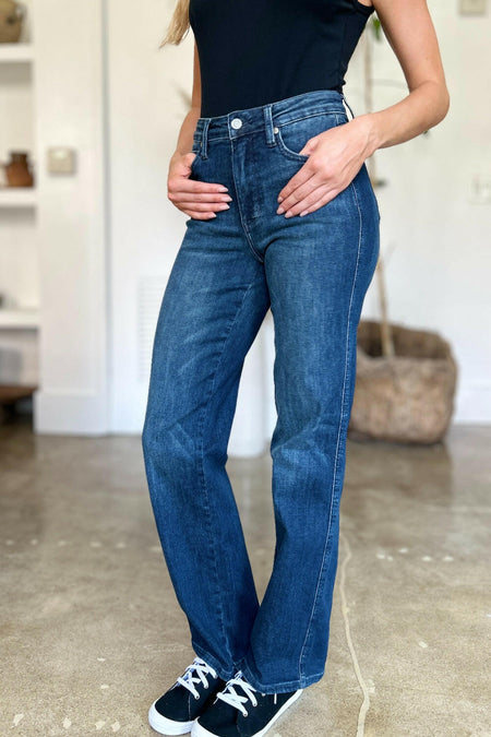 Judy Blue Full Size Tummy Control Straight Jeans | Sleekdenim.com