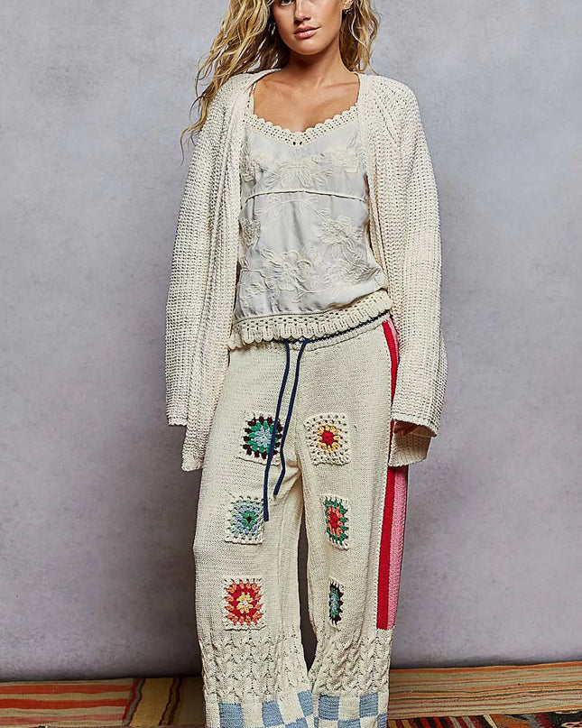 POL Open Front Knit Cardigan with Front Pocket - Sleekdenim.com