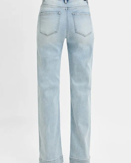 RISEN Full Size Run High Rise Straight Jeans - Sleekdenim.com