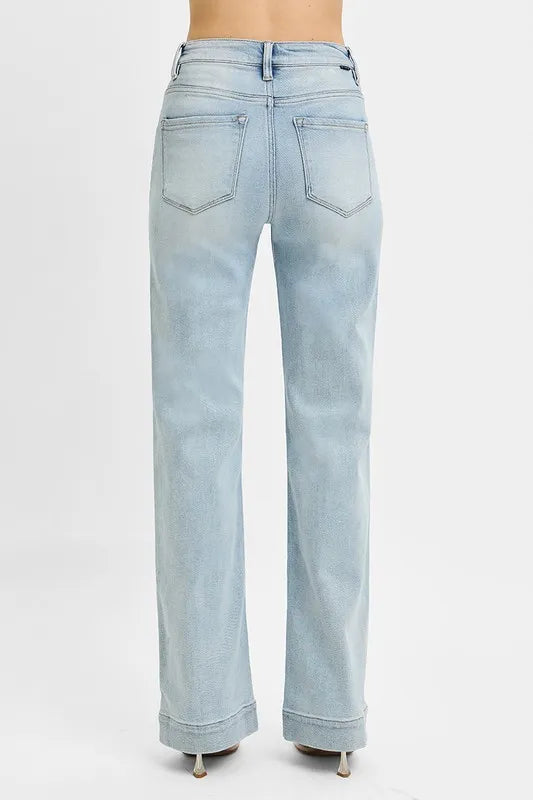 RISEN Full Size Run High Rise Straight Jeans - Sleekdenim.com