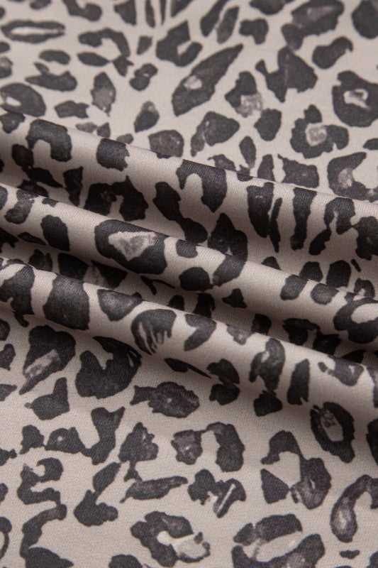 Leopard Patchwork Crew Neck Sweatshirt - Sleekdenim.com