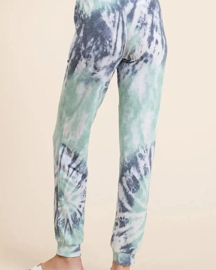 BiBi Tie Dye French Terry Casual Sweat Pants - Sleekdenim.com