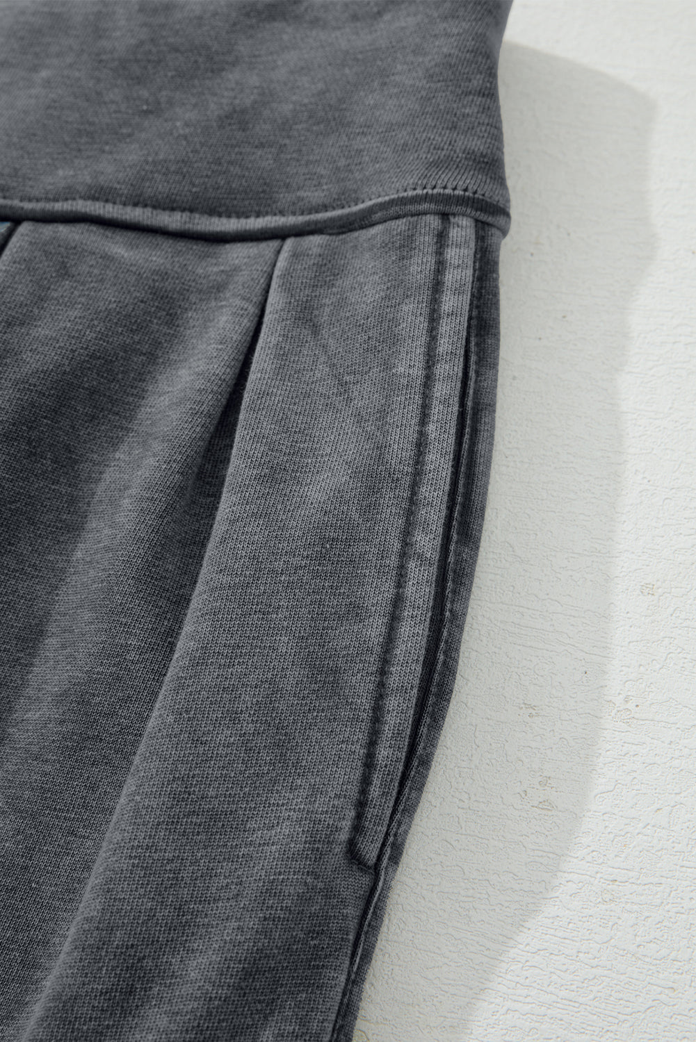 Medium Grey Mineral Wash Jogger Style High Waist Pants - Sleekdenim.com