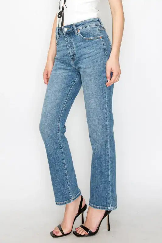 AT2010STMT - Tummy Control High Rise Slim Straight - Sleekdenim.com