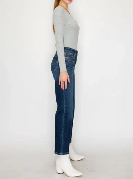 Artemis Vintage AT1029STD - High Rise Ankle Straight Jeans - Weste - Sleekdenim.com