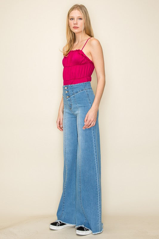 Wide leg, denim pants, jeans, western - Sleekdenim.com