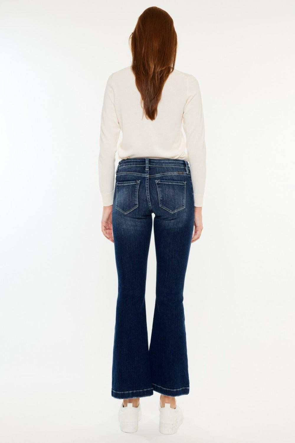 Kancan Mid Rise Button Fly Flare Jeans | Sleekdenim.com