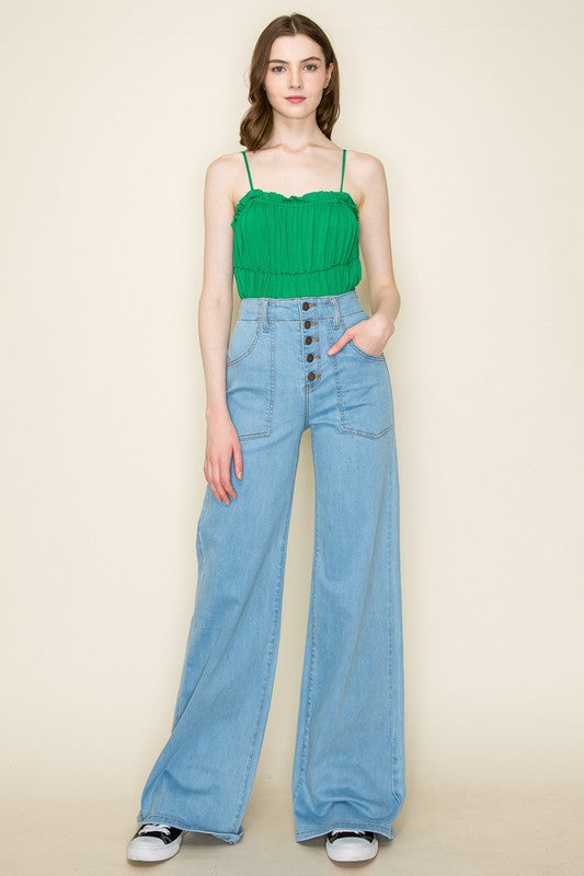 Wide leg, denim pants, jeans, western - Sleekdenim.com