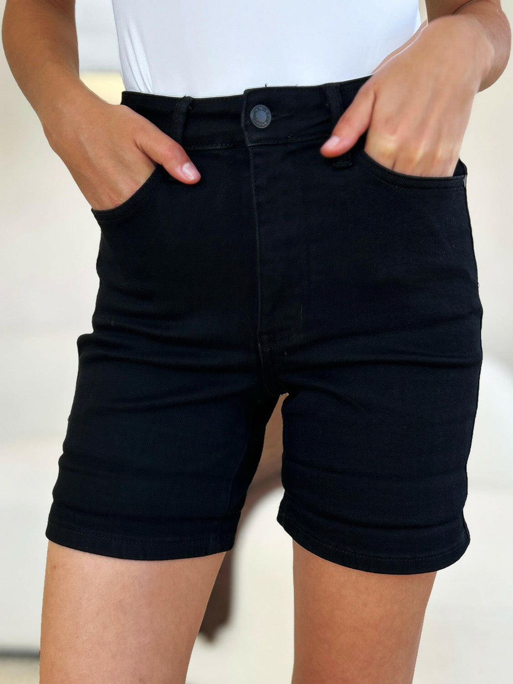 Judy Blue Full Size High Waist Tummy Control Cuffed Denim Shorts | Sleekdenim.com