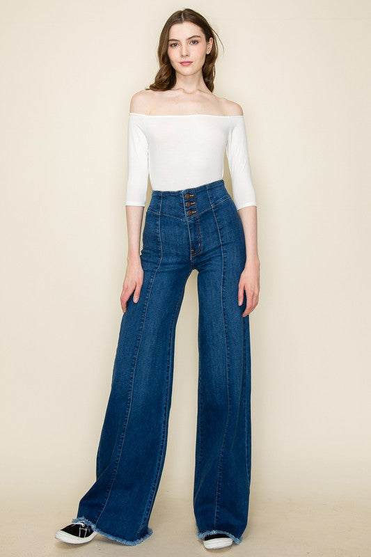 Wide leg, denim pants, jeans, western - Sleekdenim.com