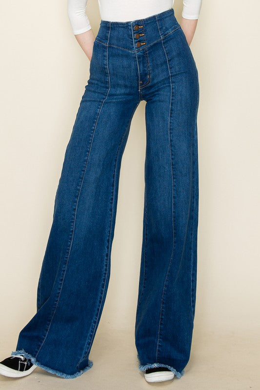 Wide leg, denim pants, jeans, western - Sleekdenim.com