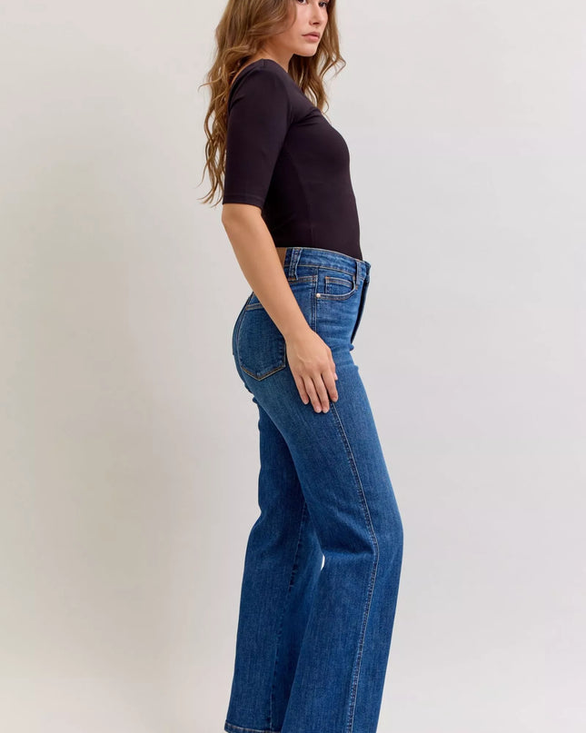 Judy Blue High Waist Tummy Control Straight Jeans - Sleekdenim.com
