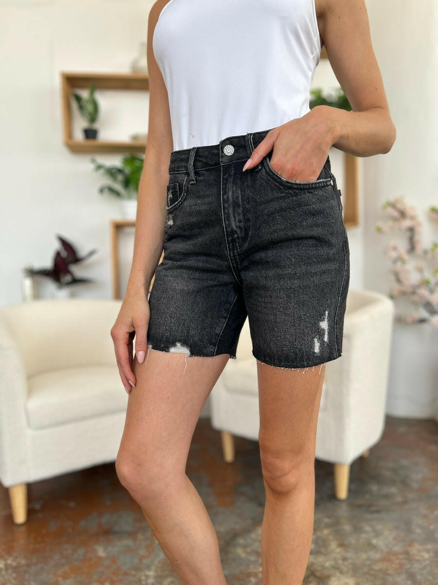 Judy Blue Full Size High Waist Rigid Magic Denim Shorts | Sleekdenim.com