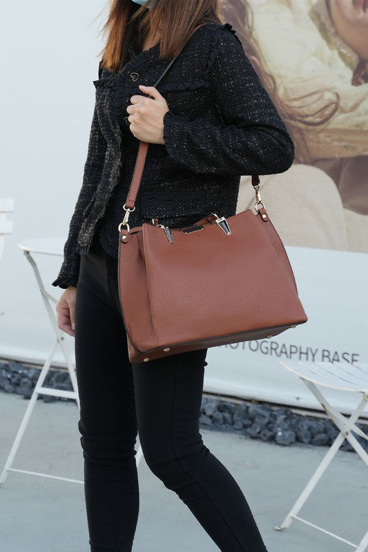 MKF Kane Women's Satchel Bag with Wallet by Mia K - Sleekdenim.com