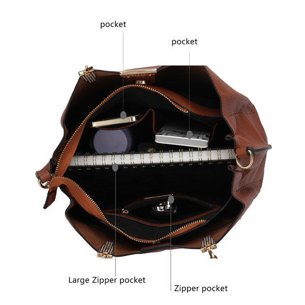 MKF Kane Women's Satchel Bag with Wallet by Mia K - Sleekdenim.com