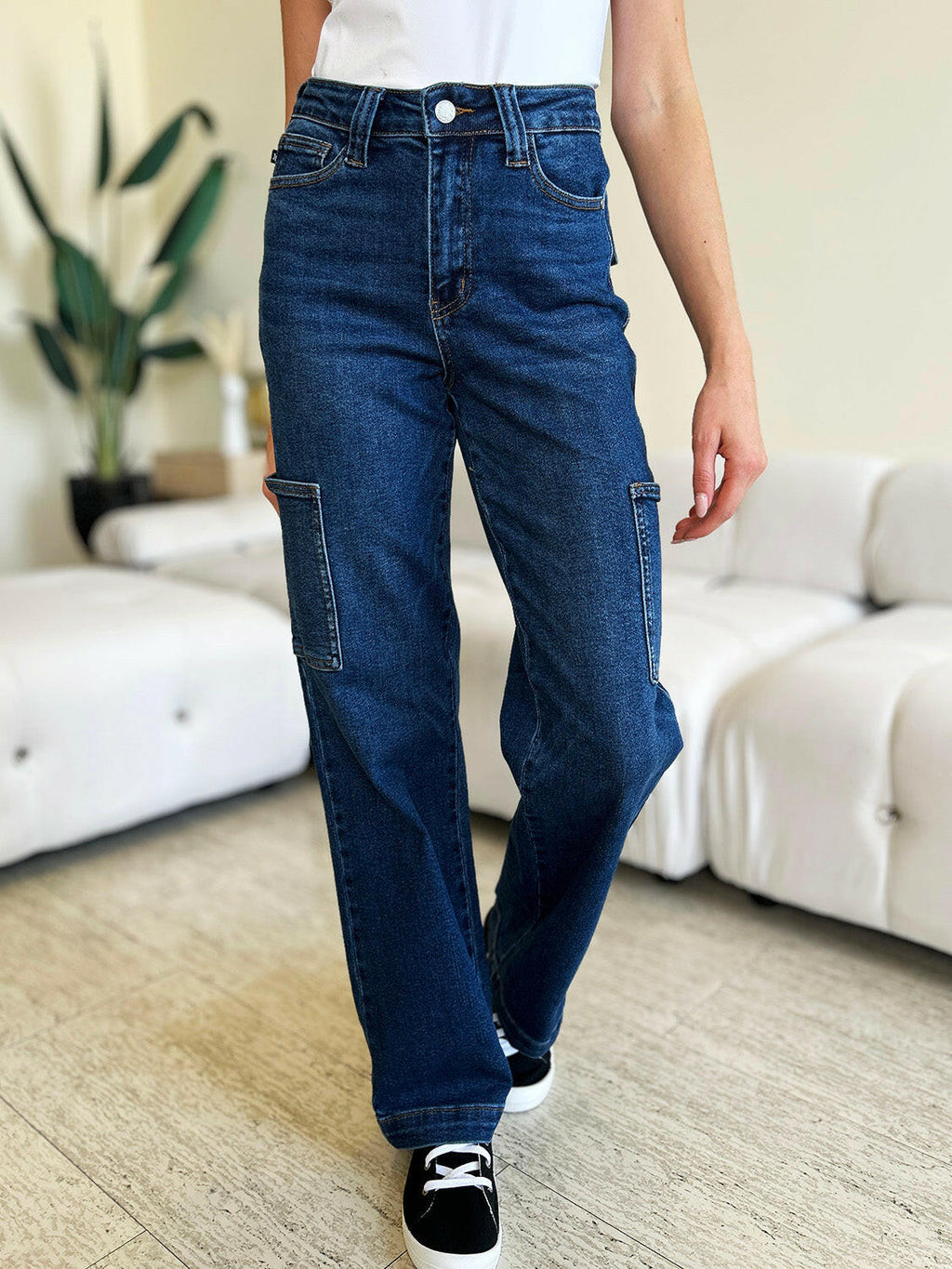 Judy Blue Full Size High Waist Cargo Jeans | Sleekdenim.com